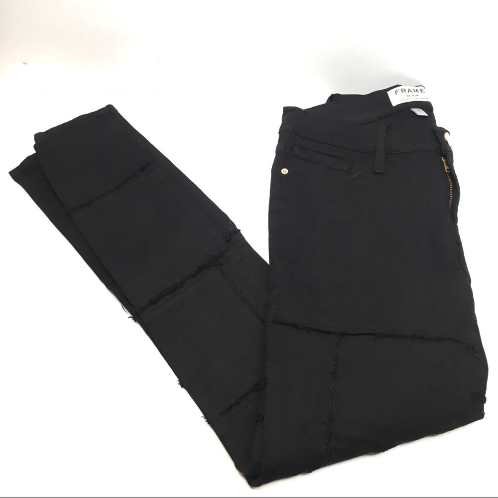 Frame Denim Skinny Panel Film Nior Distressed Jean